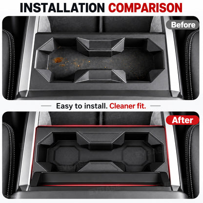 Cybertruck Center Console Cup Holder Insert 2.0 Silicone Cup Holder Drink Organizer with Glasses Holder