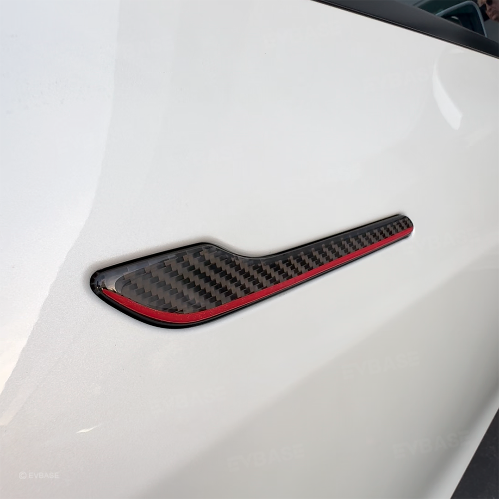 Model 3 Y Real Carbon Fiber Redline Tesla Door Handle Covers Accessories Tesla Model 3 Y
