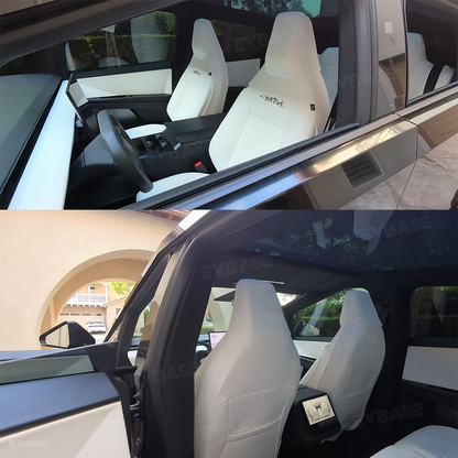 Cybertruck Seat Covers NAPPA Leather Custom Full Coverage Seat Protector Airbag Compatible with Diamond Quilted Design