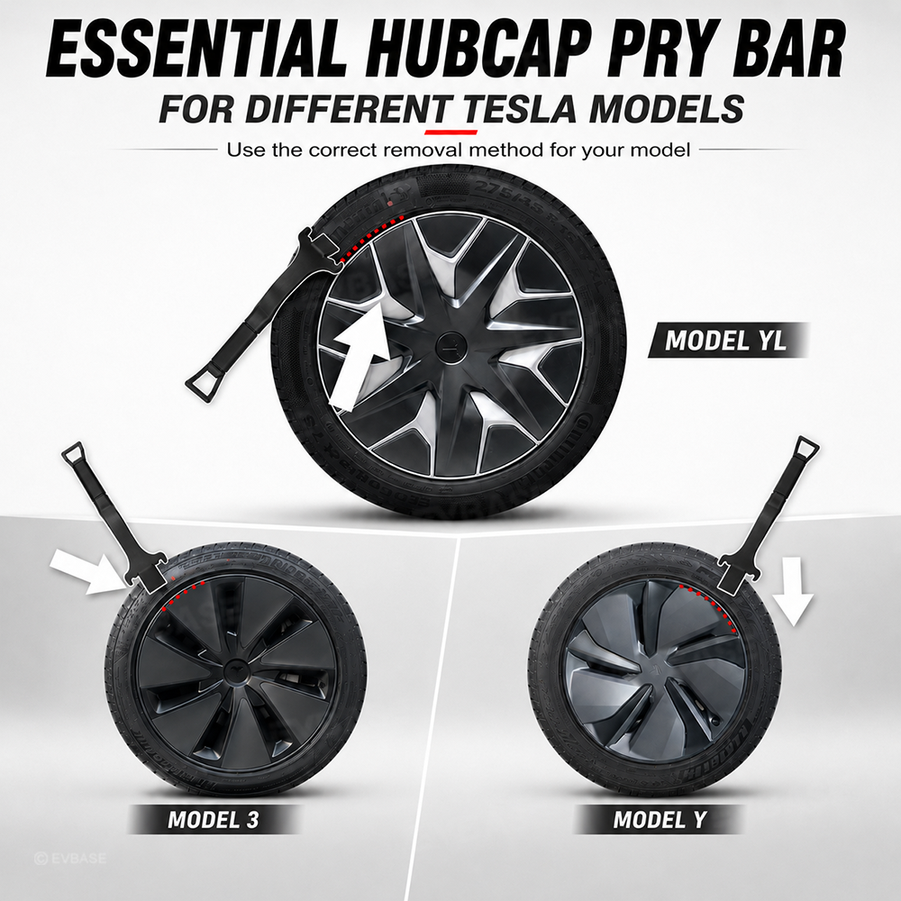 Model Y Juniper Wheel Cover Removal Tool Wheel Center Cap Removal Pry Bar Hubcap Repair Puller for Tesla Model Y/3/X/S