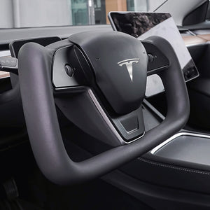 New Tesla Steering Wheel Customized Model 3 Y Carbon Fiber Steering Wh -  EVBASE-Premium EV&Tesla Accessories