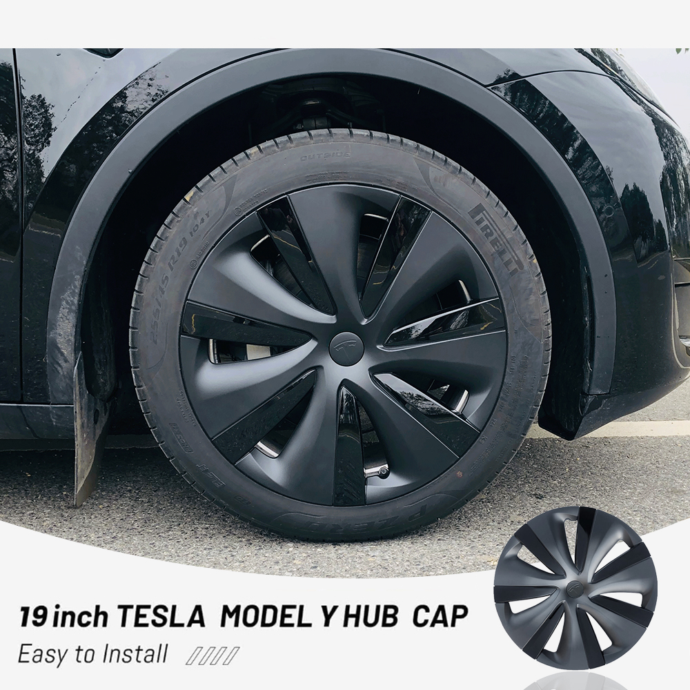 Tesla Model Y Hubcap Set in Turbine Design - 19 Inch