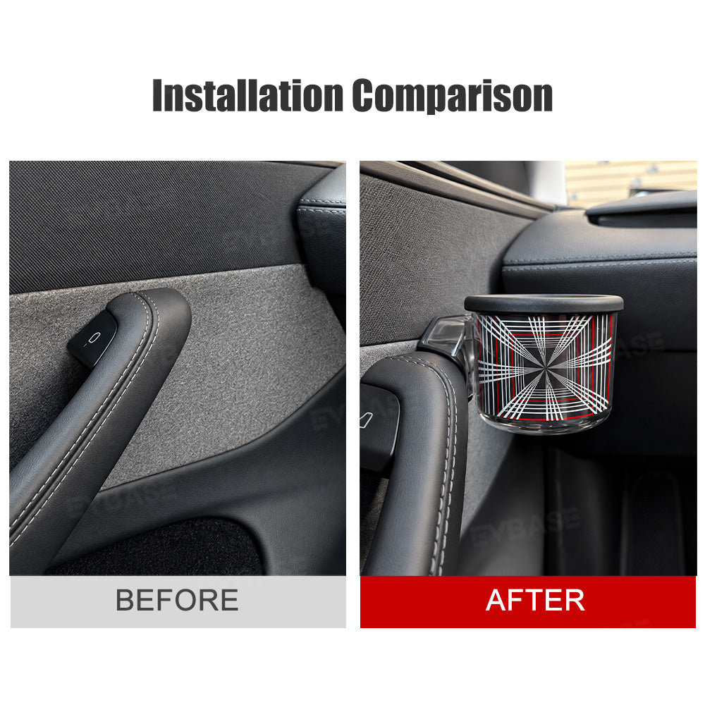 Model Y Juniper/ Y L ABS Side Door Cup Holder Plaid Style Storage Drink Holder