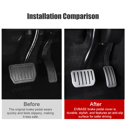 Model Y Juniper/ 3 Highland Aluminum Performance Foot Pedal Covers Non-Slip Slide-On Rail Lock Brake & Accelerator Pedal Pads Protector Set