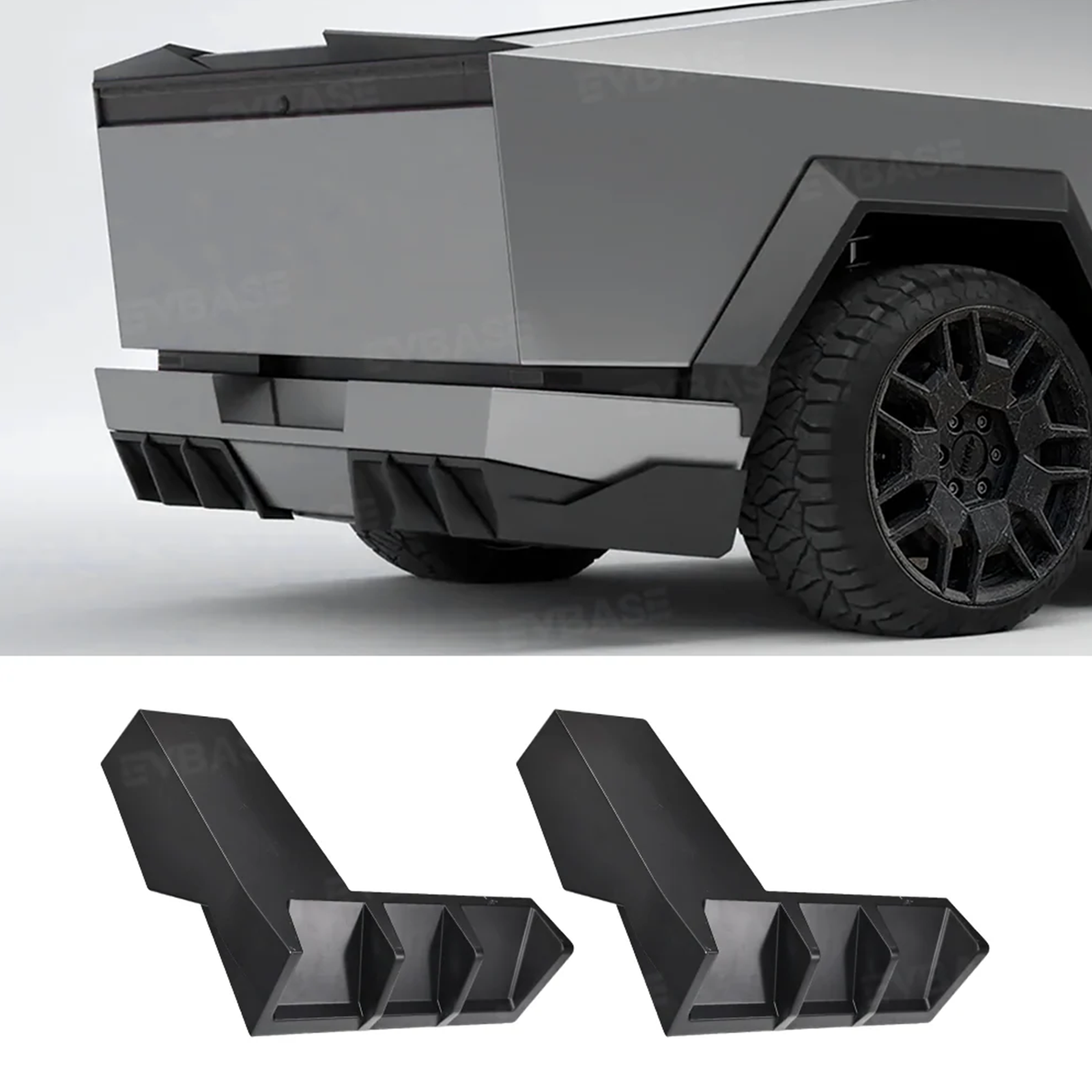 Cybertruck Body Kit Front Bumper Lip &  Fender Flares Cover & Rear Diffuser & Rear Spoiler for Tesla