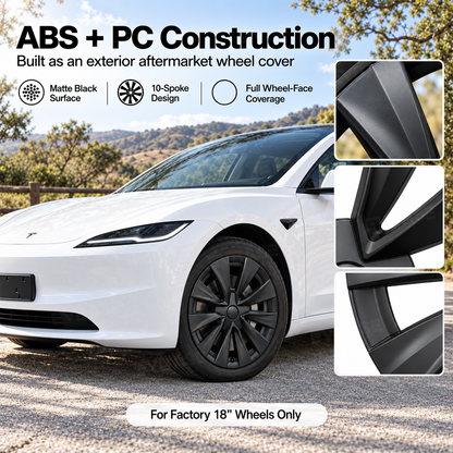 Model 3 Standard 18" Prismata Wheel Covers Multi-Spoke Style Hubcaps