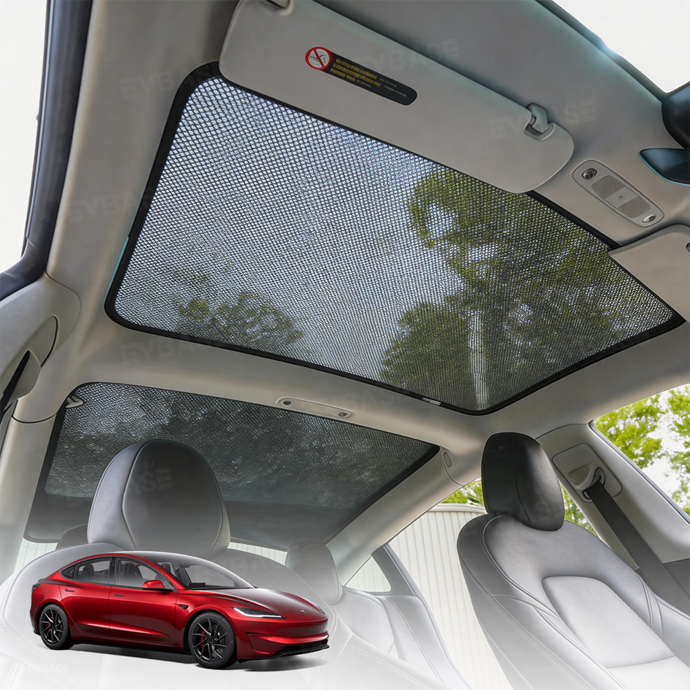 Model Y Juniper/ 3 Highland Glass Roof Sunshade Heat Insulation UV Protection Sun Visor OEM-Style Sunroof & Rear Window Sun Shade