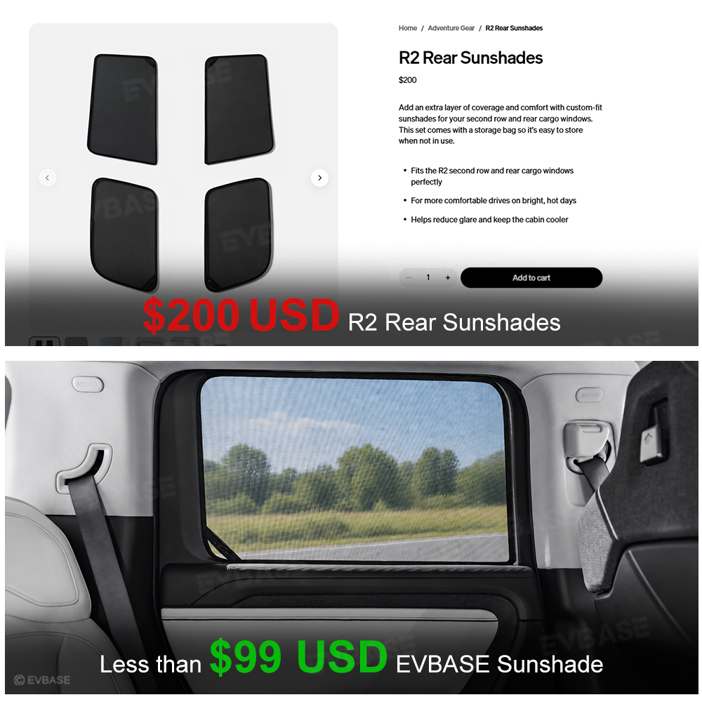 Side Window Sunshades Rear Windshield Shade for Rivian R2 OEM-Style Mesh Sun Visor Privacy & Sun Protection