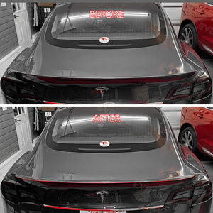 EVBASE Tesla Red Real Carbon Fiber Spoiler Wing for Model 3 Y