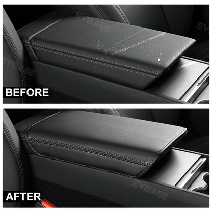 EVBASE Tesla Model 3 Highland Armrest Cover  Soft Leather Anti-Scratch Center Console Protector