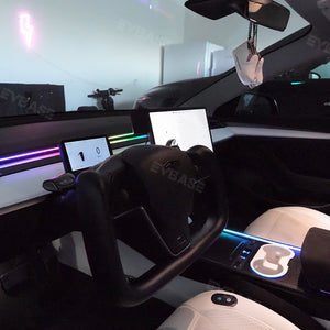 EVBASE Interior Car Neon Lights Dashboard Streamer Ambient Light For Model 3 Y