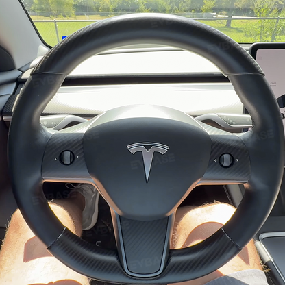 Model Y 3 Real Carbon Fiber Interior Accessories Steering Wheel Center Console for Tesla Model 3 (2017-2023)