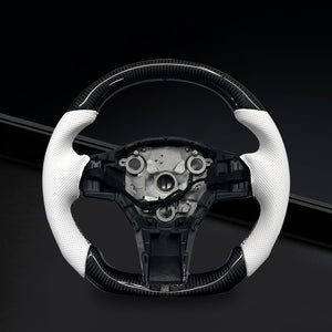 EVBASE Customized Tesla Carbon Fiber Steering Wheel Model 3 Y Tesla Accessrioes