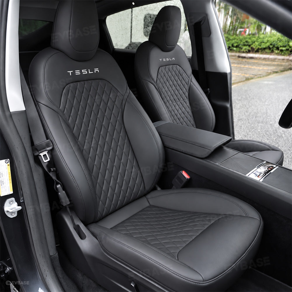 Model Y Juniper Seat Covers Waterproof Breathable NAPPA Leather Seat Protector with Diamond Quilted Design
