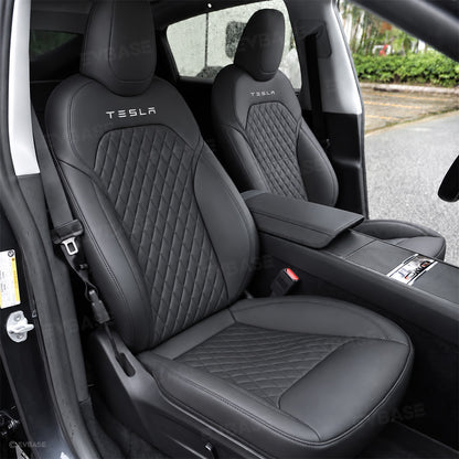 Model Y Juniper Seat Covers Waterproof Breathable NAPPA Leather Seat Protector with Diamond Quilted Design