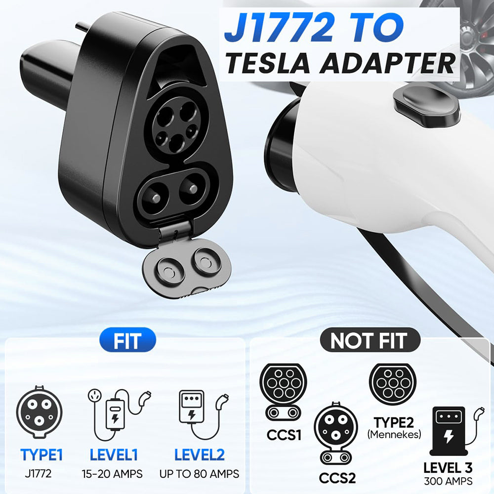 J1772 & CCS1 to Tesla Charger Adapter 2 in 1 Charging Stations Accesso