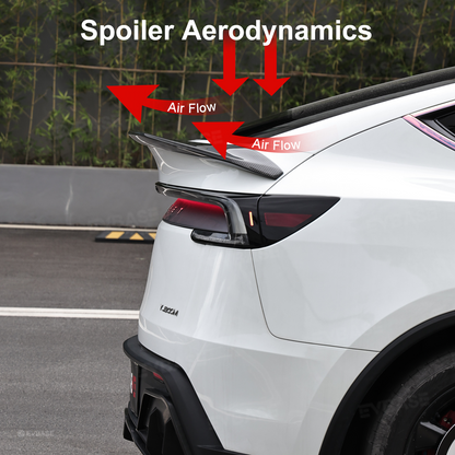 Model Y Juniper V-Style Rear Spoiler Flexible Urethane Carbon Fiber Rear Trunk Lip Spoiler for Tesla