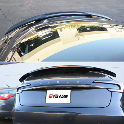 Tesla Model 3 Y Spoiler Wing ABS Rear Trunk Lid Diffuser Splitter Inspired By B-2 Spirit | EVBASE