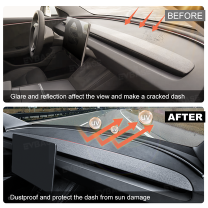 Model Y Juniper Dashboard Cover Anti-Glare Sun Protection Suede Dash Mat