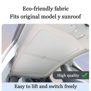 Tesla Model 3/Y Retractable Sunshade Glass Roof Sunshade with Roll Fabric style 2017-2024 Year