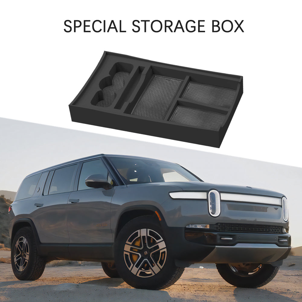 Rivian R1T R1S Lower Center Console Tray Storage Insert Box With Cup Holder