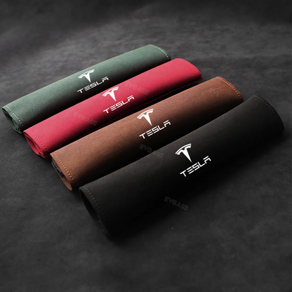 Tesla Seat Belt Cover Alcantara Suede Shoulder Pad for Model 3 Y X S Interior Accessories EVBASE