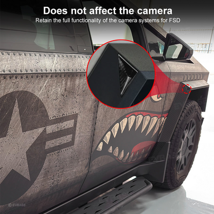 Cybertruck Front Fender Real Carbon Fiber Camera Applique Overlays