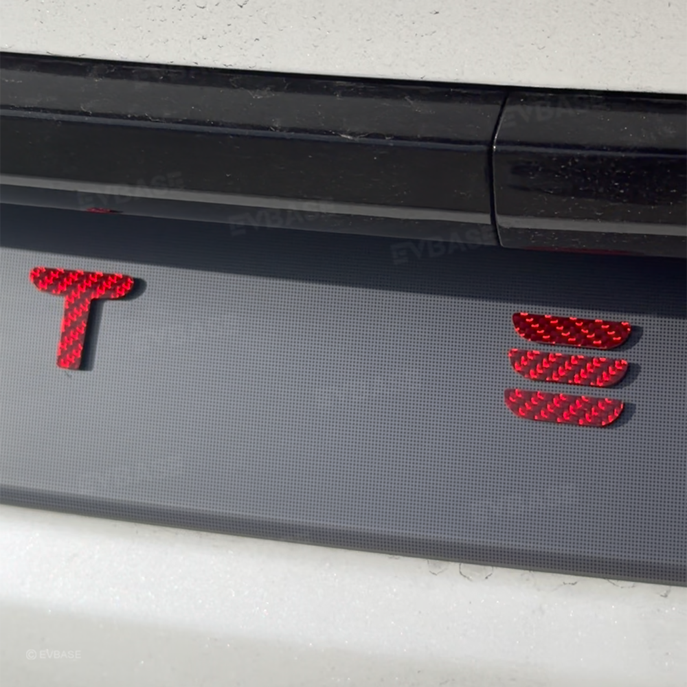 Model Y Juniper/ 3 Highland T-E-S-L-A Lettering Tailgate Emblem Decal Real Carbon Fiber Logo