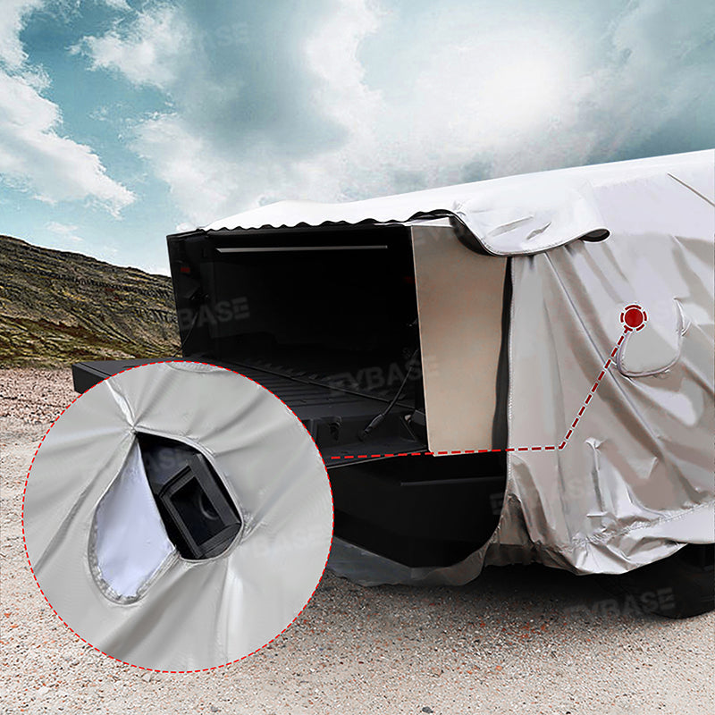 Cybertruck Full Car Covers Waterproof Sliver Coating All Weather Outdoor Protection Exterior Accessories for Tesla