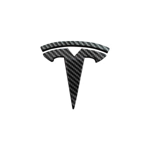 EVBASE Model 3 Y Steering Wheel Front Trunk Rear Trunk Logo Real Carbon Fiber Cover Sticker Matte