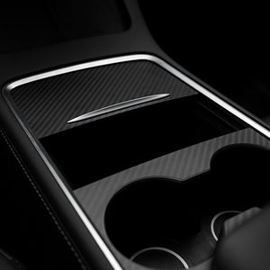EVbase Real Carbon Fiber Tesla Center Console Trim Panel Cover For Model 3 Y 2017-2024 Year