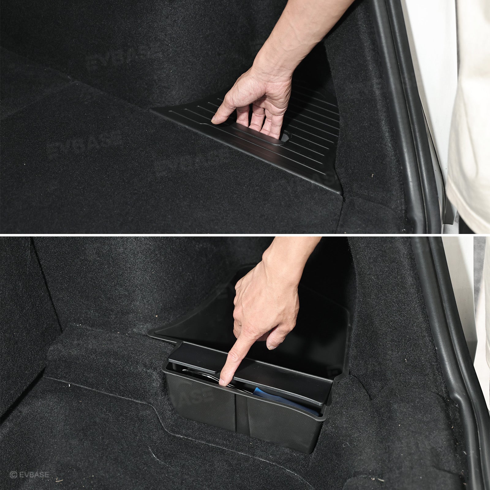 Model Y Juniper Rear Trunk Storage Box TPE Side Cargo Organizer Bins 2.0 with Lids for Tesla