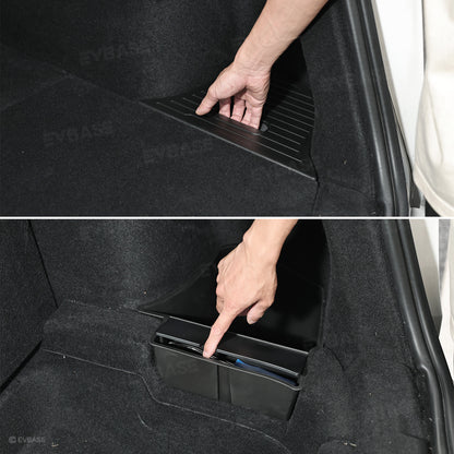 Model Y Juniper Rear Trunk Storage Box TPE Side Cargo Organizer Bins 2.0 with Lids for Tesla