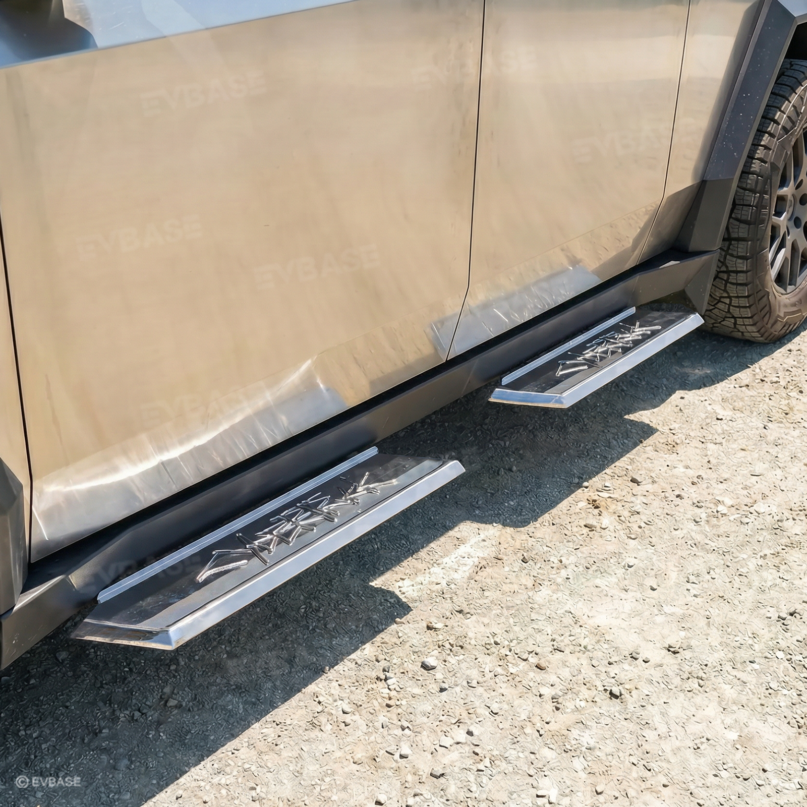 Cybertruck Running Boards Heavy-Duty Stainless Steel Side Steps Dual-Step Nerf Bars