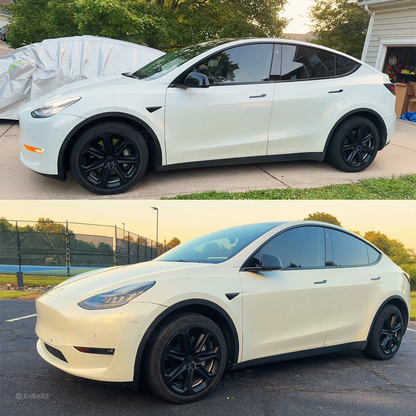 Model Y 19 Inch Wheel Covers Full Wrapped ABS Tesla Hub Caps Matte Black 4PCS