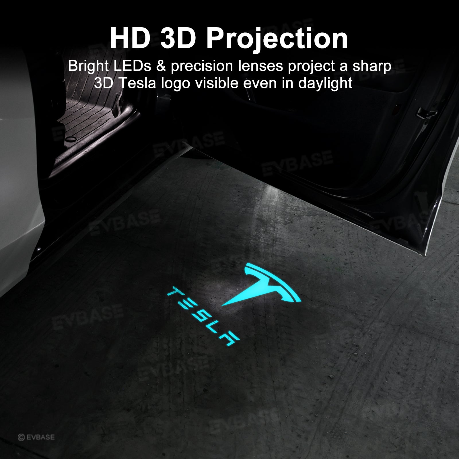 Model Y Juniper/ 3 Highland Puddle Lights Multi-Color T Logo Door Projection Lights with Factory Screen Control
