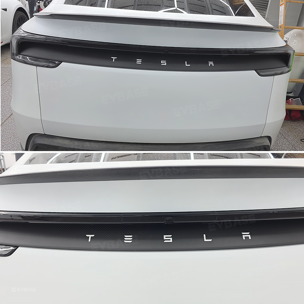 Model Y Juniper Tailgate Applique Overlay Real Dry Molded Carbon Fiber Rear Tailgate Trim for Tesla