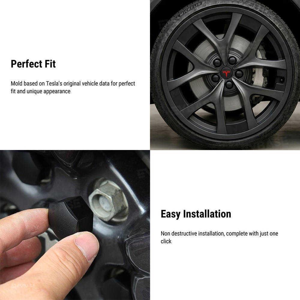 Model Y Juniper Performance Wheel Rim Protector & Wheel Center Caps Kit & Lug Nut Covers for Tesla 21" Arachnid 2.0 Wheels