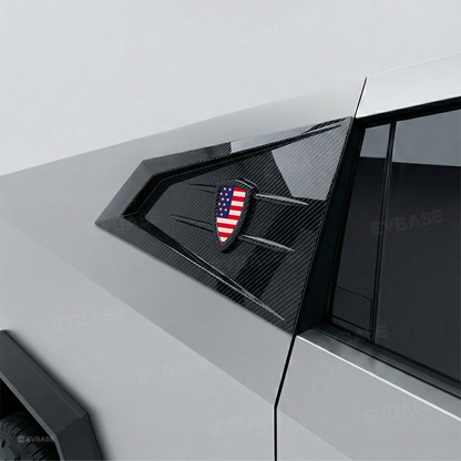 Cybertruck C-Pillar Louver Covers Rear Side Window Futuristic Tactical Overlay ABS Exterior Trim