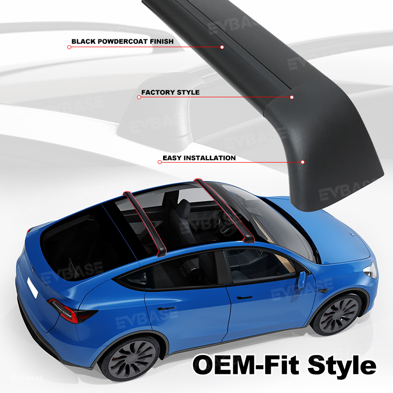 Model 3 With Rood Rack Tesla Model 3 Y Crossbar Roof Rack Lockable Cargo Carrier 2PCS – EVBASE ...