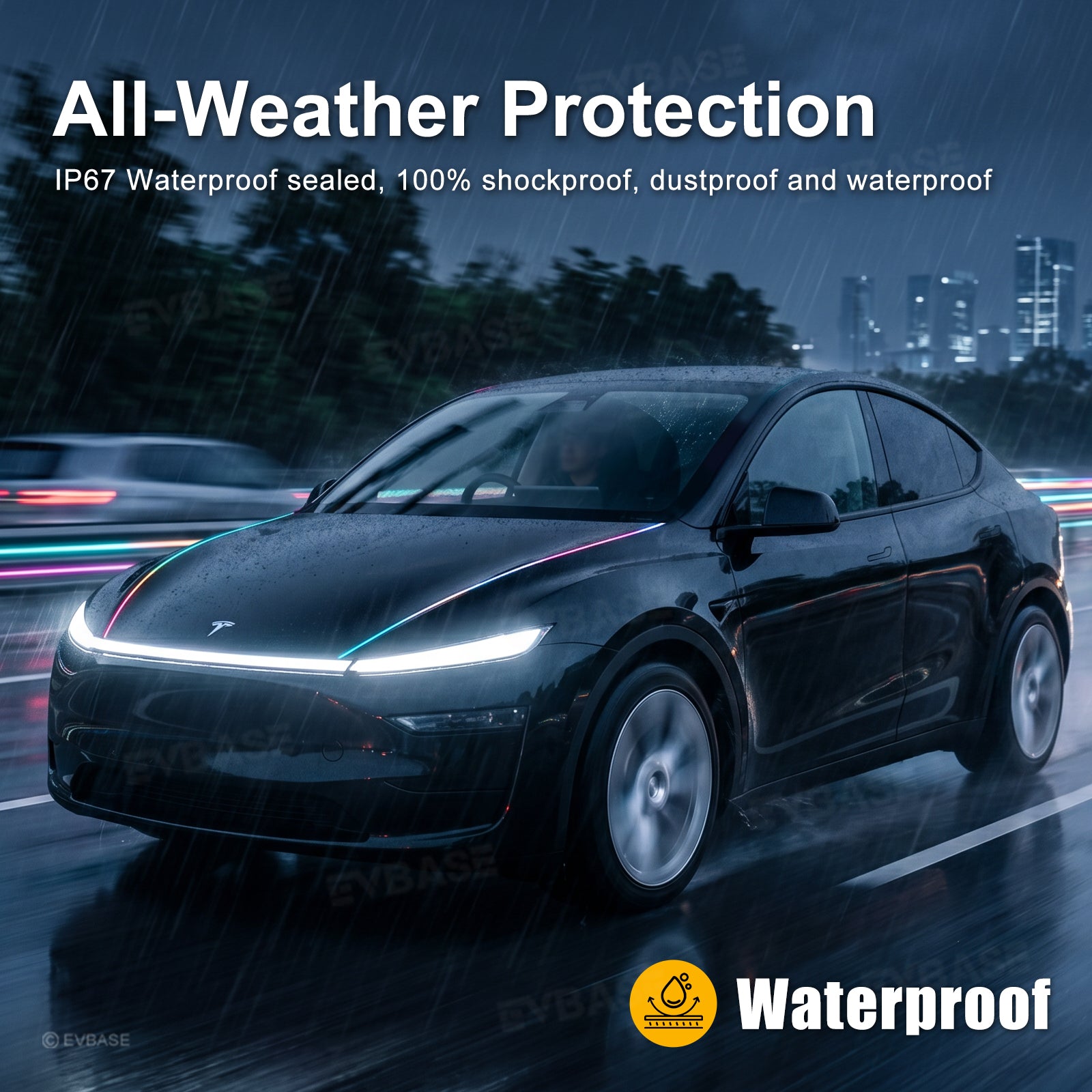 Model Y Juniper /3 Highland Front Hood RGB Ambient Lighting LED Light Strip with Smart App Control