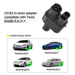 CCS2 to Tesla AC+DC Charger Adapter Charging Stations Accessories for Tesla Model 3/S/X/Y Fast Charging