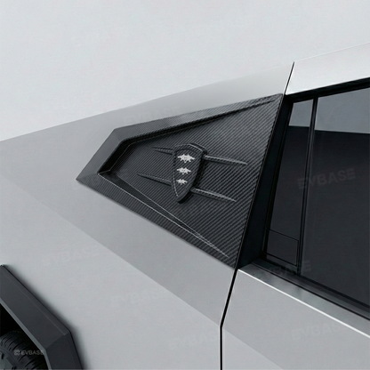 Cybertruck C-Pillar Louver Covers Rear Side Window Futuristic Tactical Overlay ABS Exterior Trim
