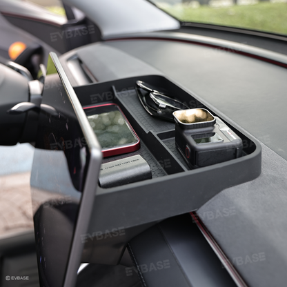 Model Y Juniper/ 3 Highland Dashboard Organizer Dual-Layer Behind-Screen Storage Tray with Non-Slip Design
