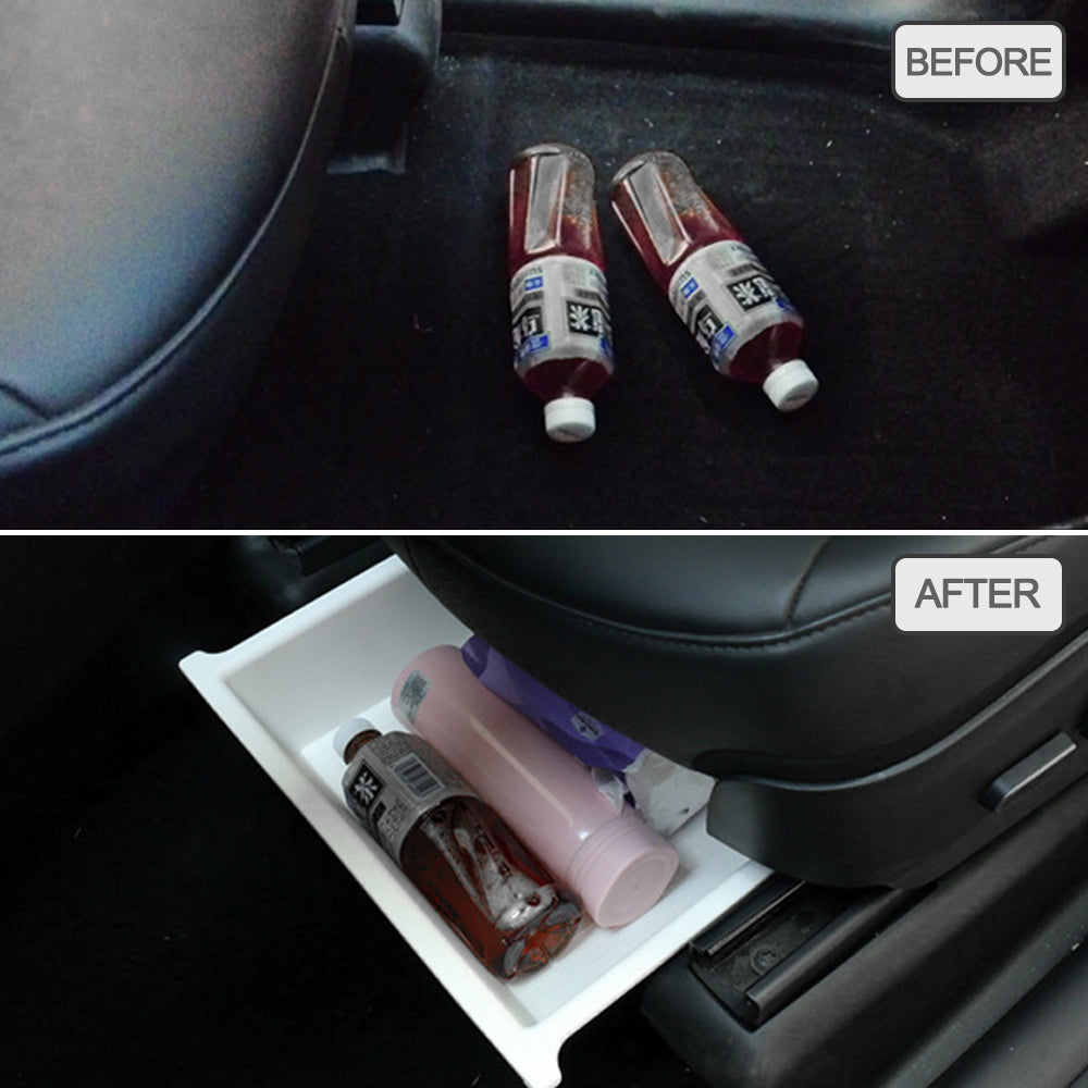 New EVBASE Model Y X Underseat Storage Box Organizer Tesla Hidden Tray With double layer Cover