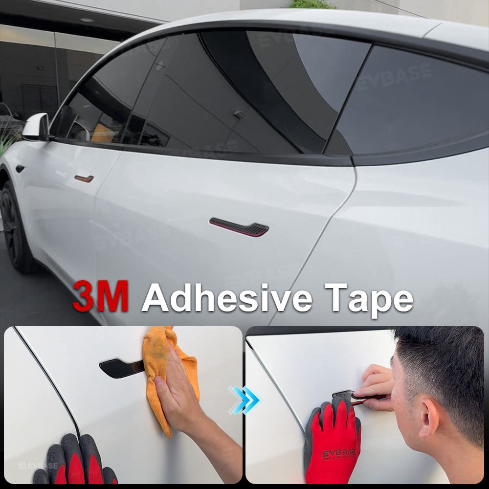 Model 3 Y Real Carbon Fiber Redline Tesla Door Handle Covers Accessories Tesla Model 3 Y