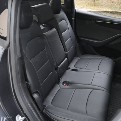 Tesla Seat Cover Model Y Juniper NAPPA Leather Full Coverage Seat Protector with Launch Logo