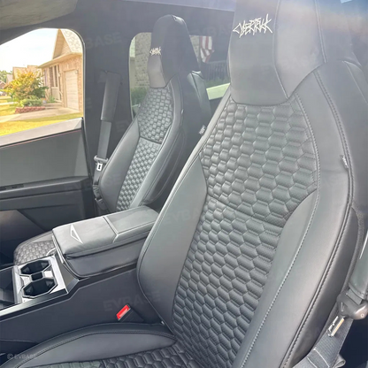 Cybertruck Seat Covers NAPPA Leather Seat Protector with Cyber Quilt Interior Design