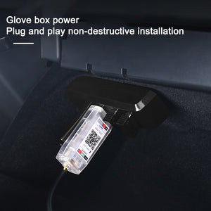 Model 3 Y Dashboard Streamer Ambient Light Take Power from Glove Box Simple version