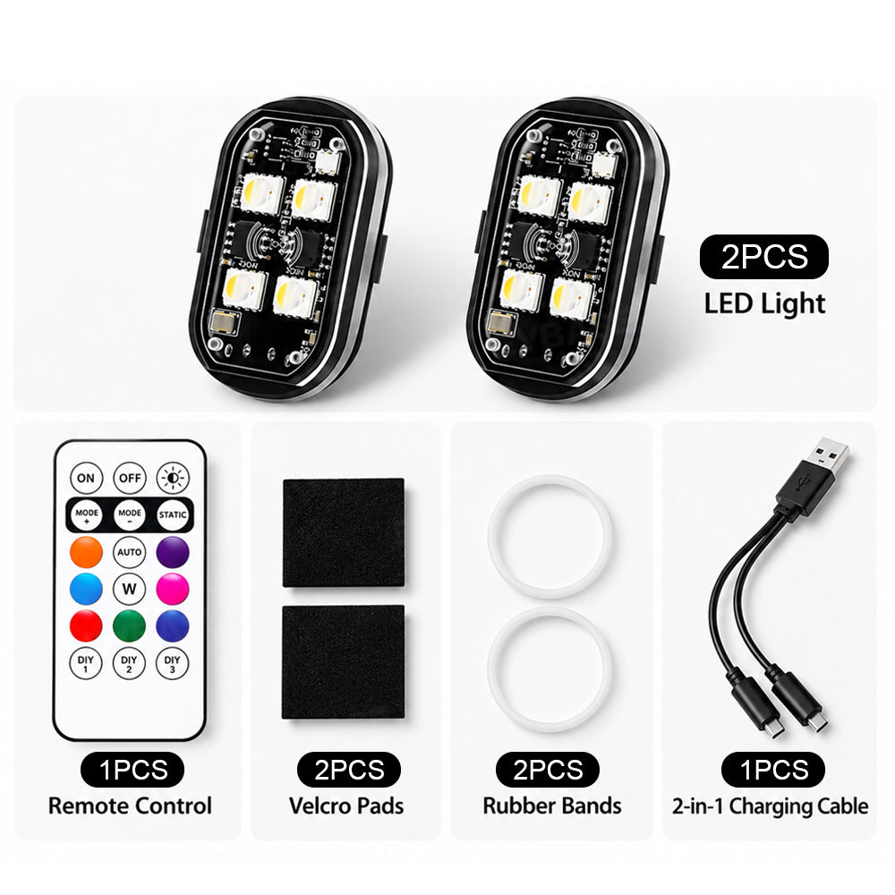 Wireless LED Flashing Lights Multi-Mode RGB Ambient Lighting with Remote Control for Rivian R1S /R1T /R2